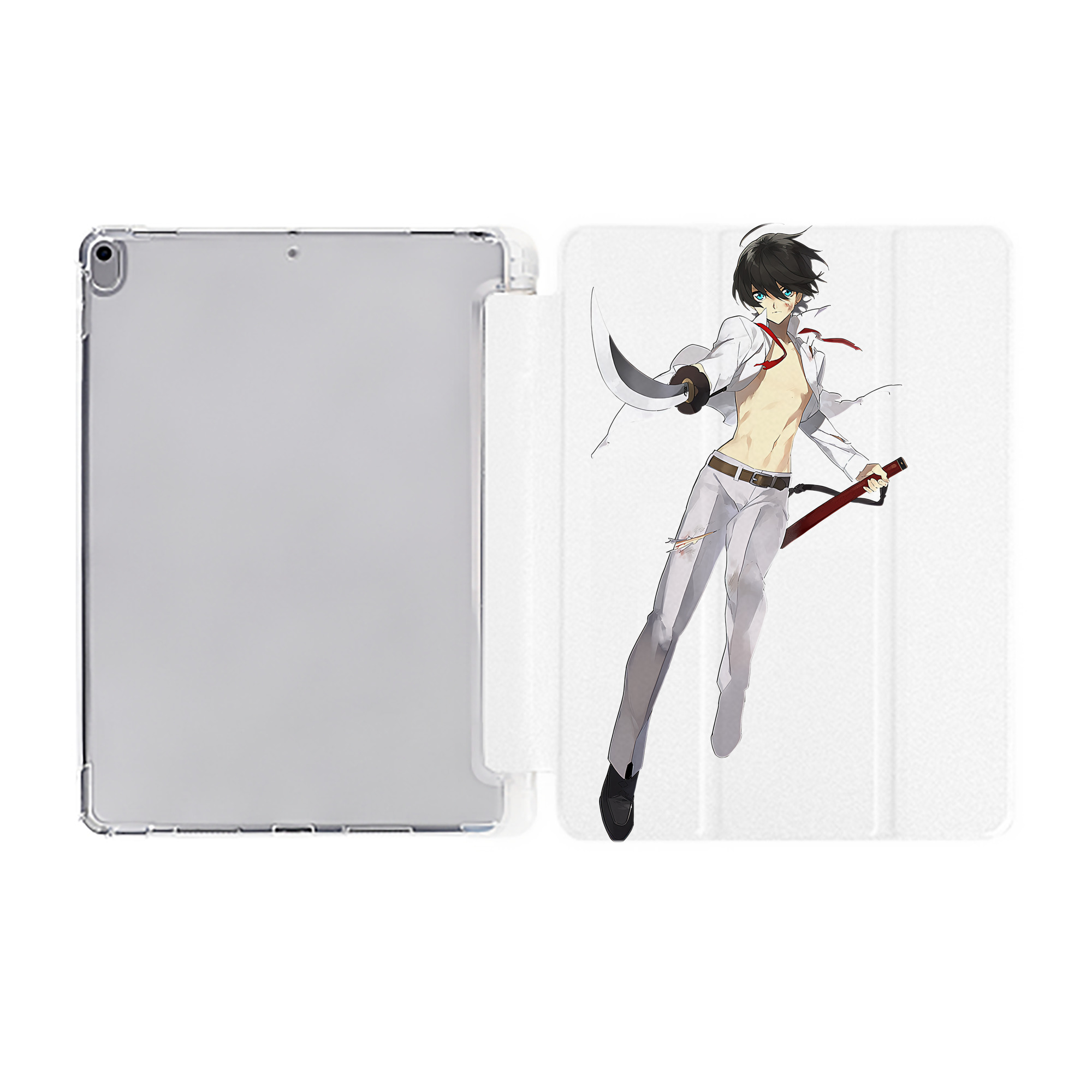 （画像用） 刀剣乱舞 Touken Ranbu IPad ケース ペン収納付き 三つ折りスタンド PUレザー×シリコン 対応機種9.5/10.5/10.9インチ